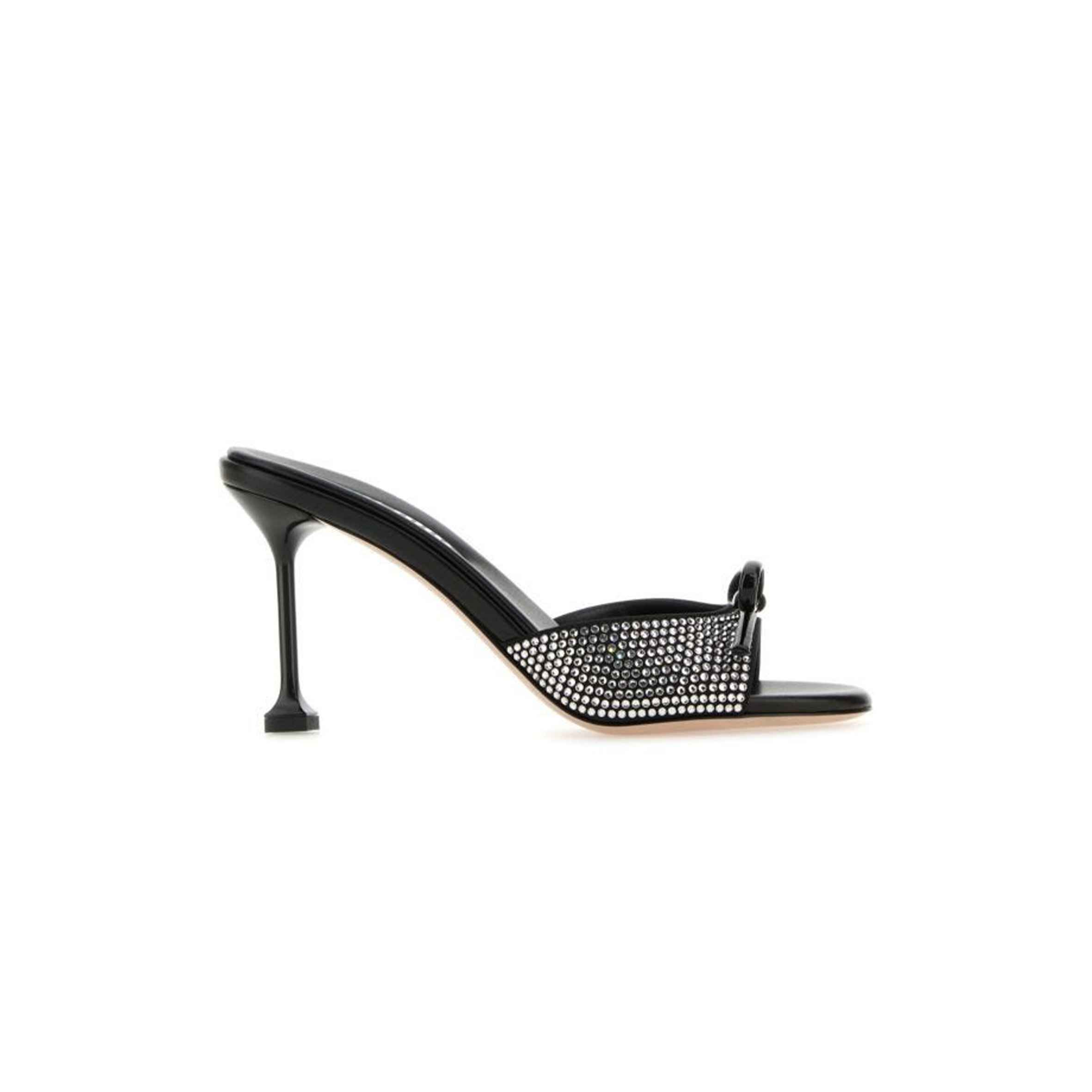MIU MIU WOMAN EMBELLISHED FABRIC MULES 